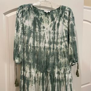 Green tie dyed dress